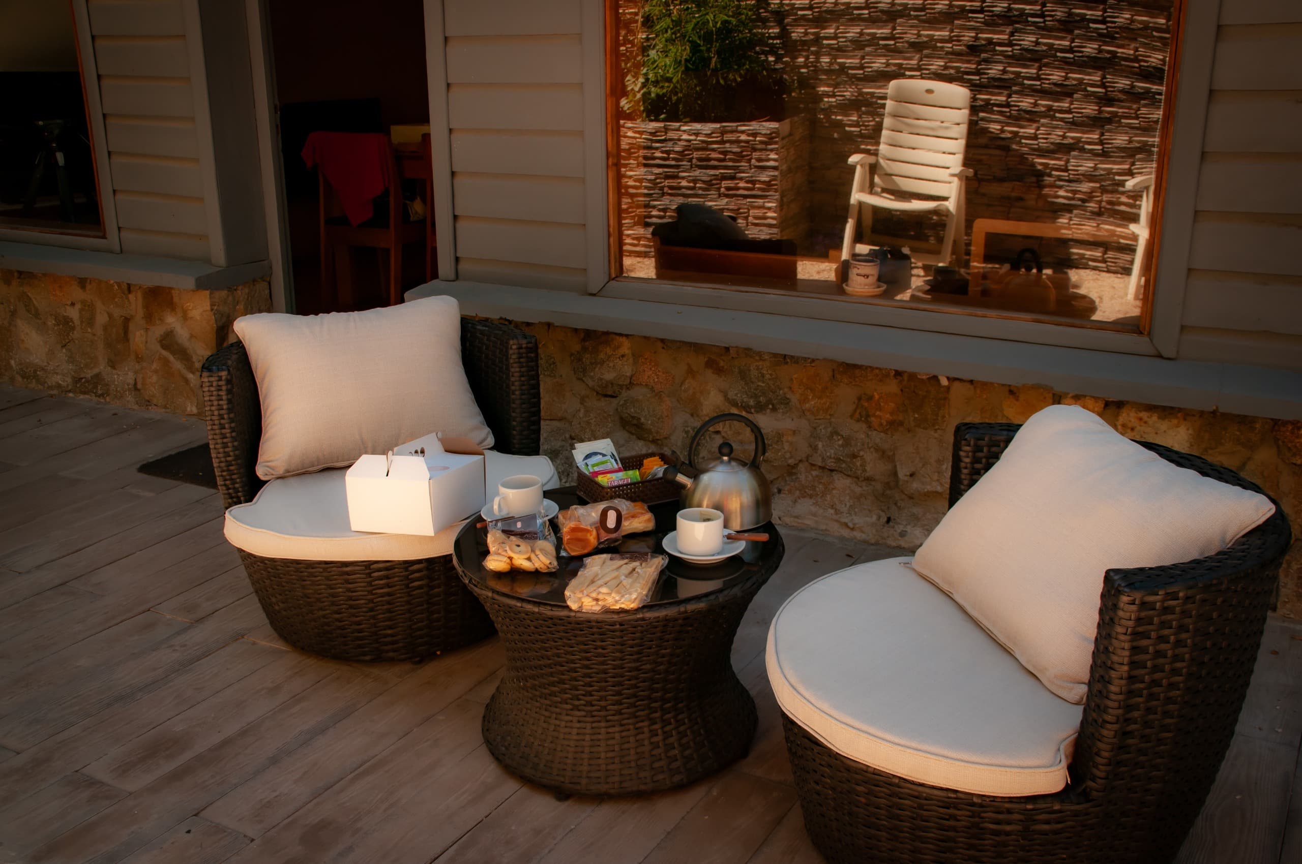 Patio con desayuno